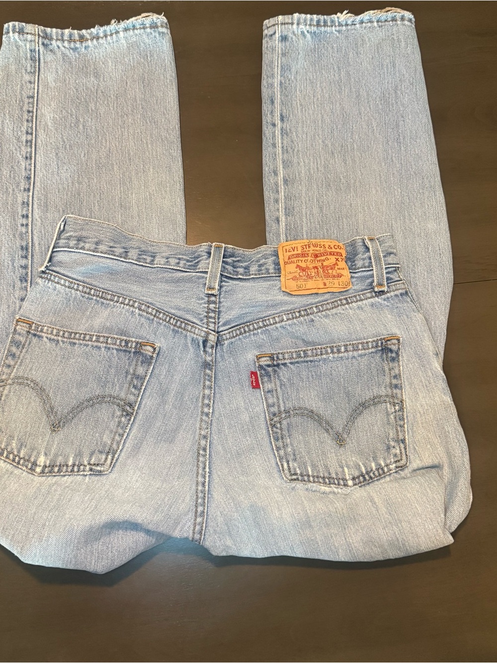 1980’s Women’s Levi's Light Wash Straight Leg Jeans 501 W: 29 L:30 (pair 4)